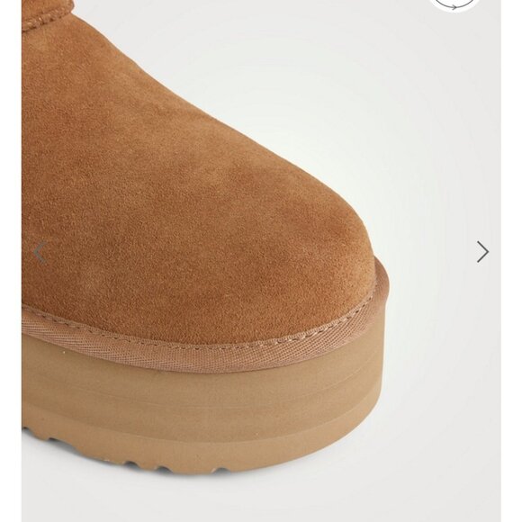 UGG Classic Mini Sheepskin Platform Boots Chestnut - Picture 4 of 11